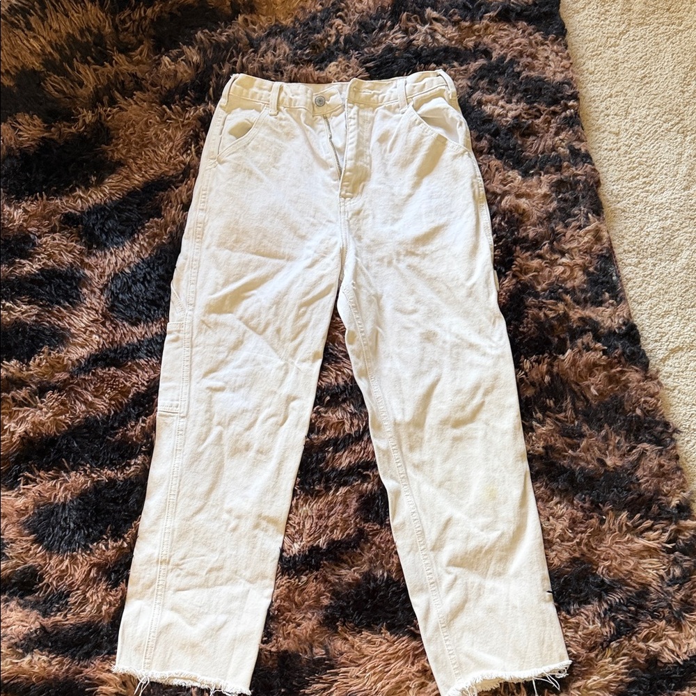Women's Cream Straight Leg Jeans